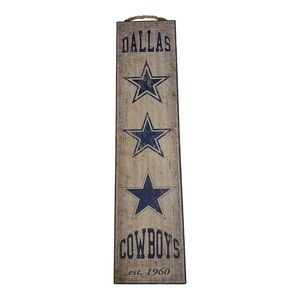 Fan Creation Dallas Cowboys Heritage Banner Rustic-Style Wood Vertical Wall Sign